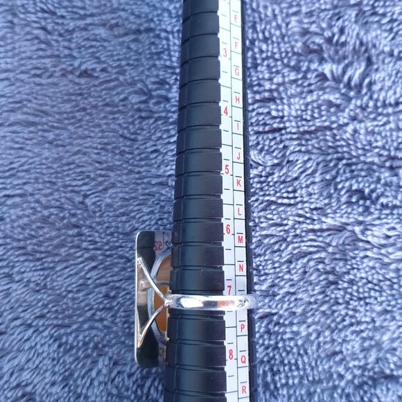 Unique Vintage European Modernist Apricot Carnelian Agate .800 Silver Ring - Picture 10 of 12